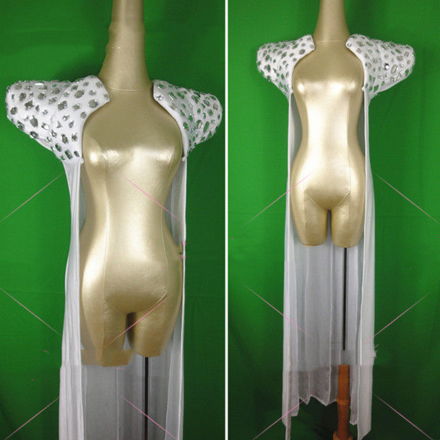Bar Party Ladies Stage Show Shiny Hand Sewn Diamond Cloak