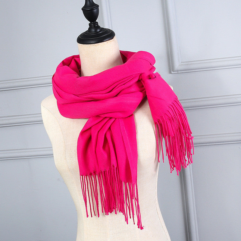 Korean Version Of Cashmere Solid Color Scarf Annual Meeting
