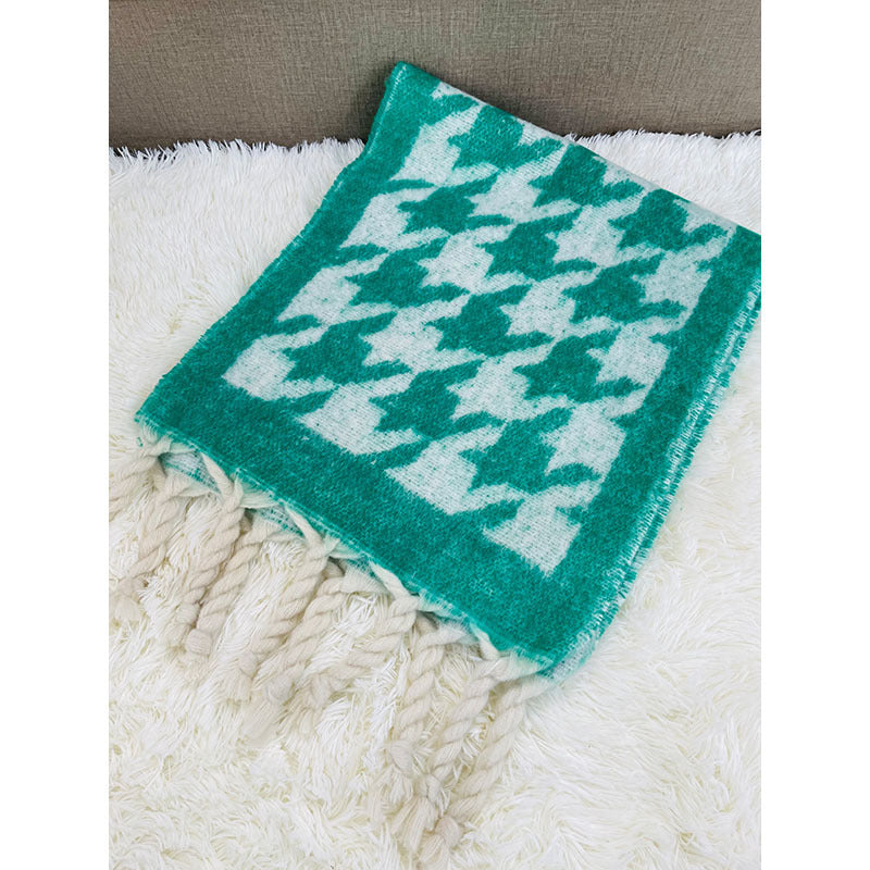 Women's Thick Fringed Houndstooth All-match Shawl Scarf