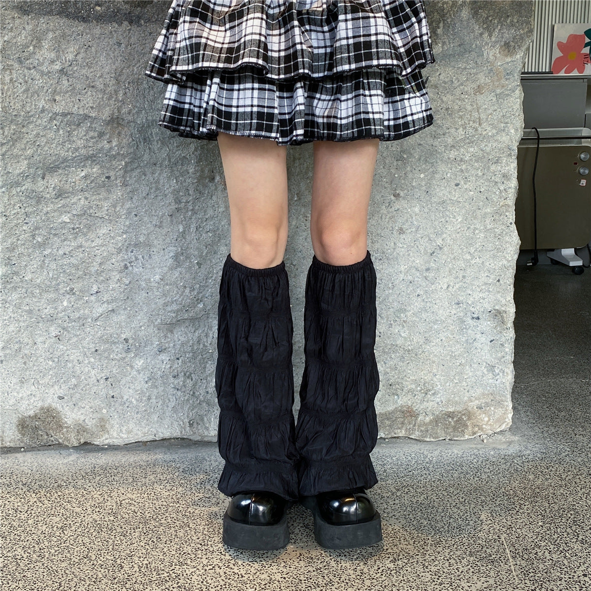 Women's Fashion Solid Color Long Tube Leg Hiding Wide Leg Foot Sock