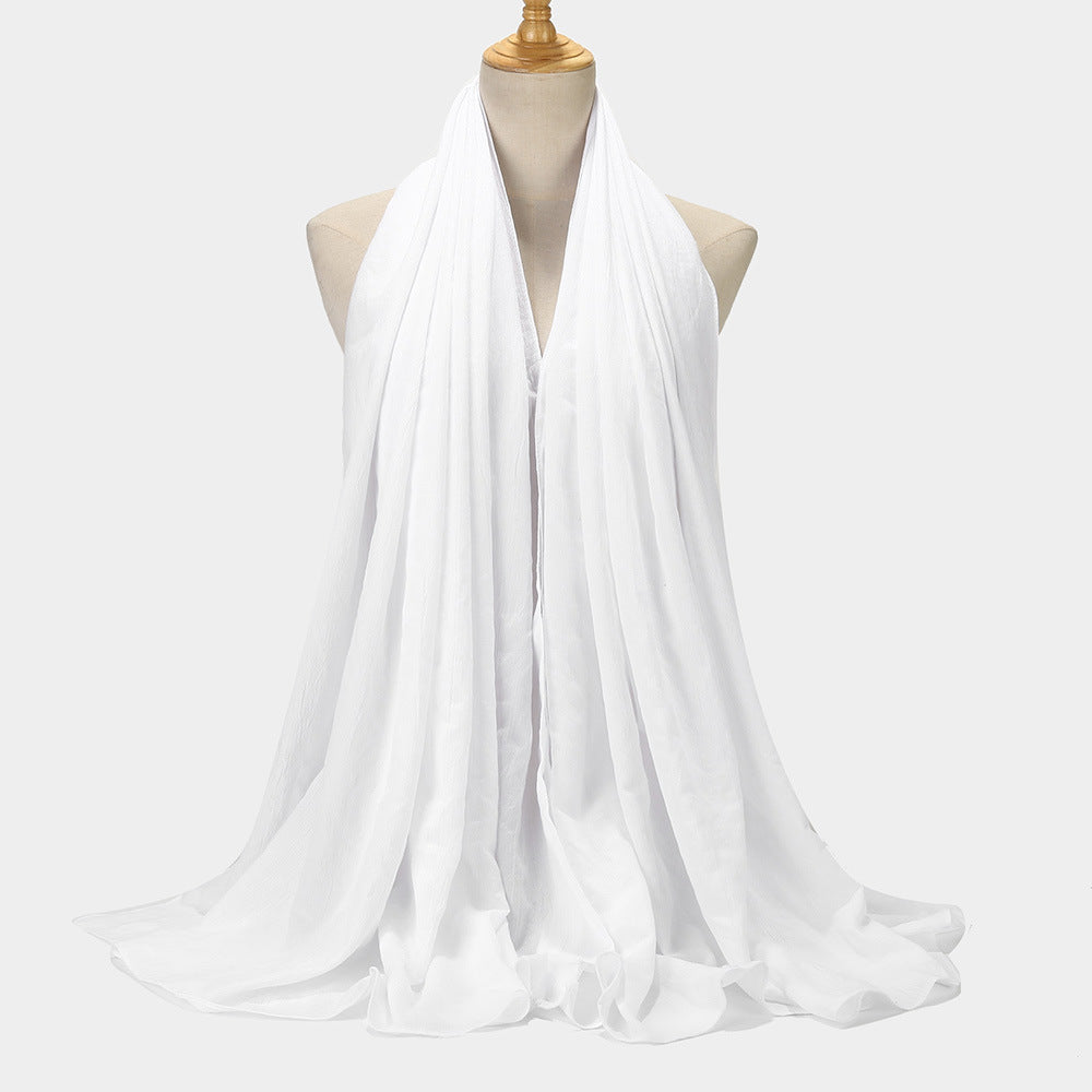 Scroll Pack Encryption Imitation Cotton And Linen Solid Color Closed-toe Scarf