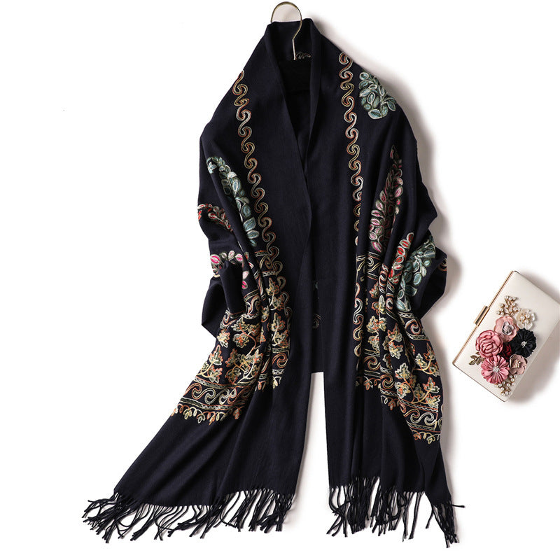 Solid Color Versatile Warm Shawl