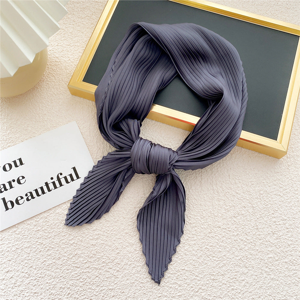 Women's Fashion Solid Color Pleated Scarf