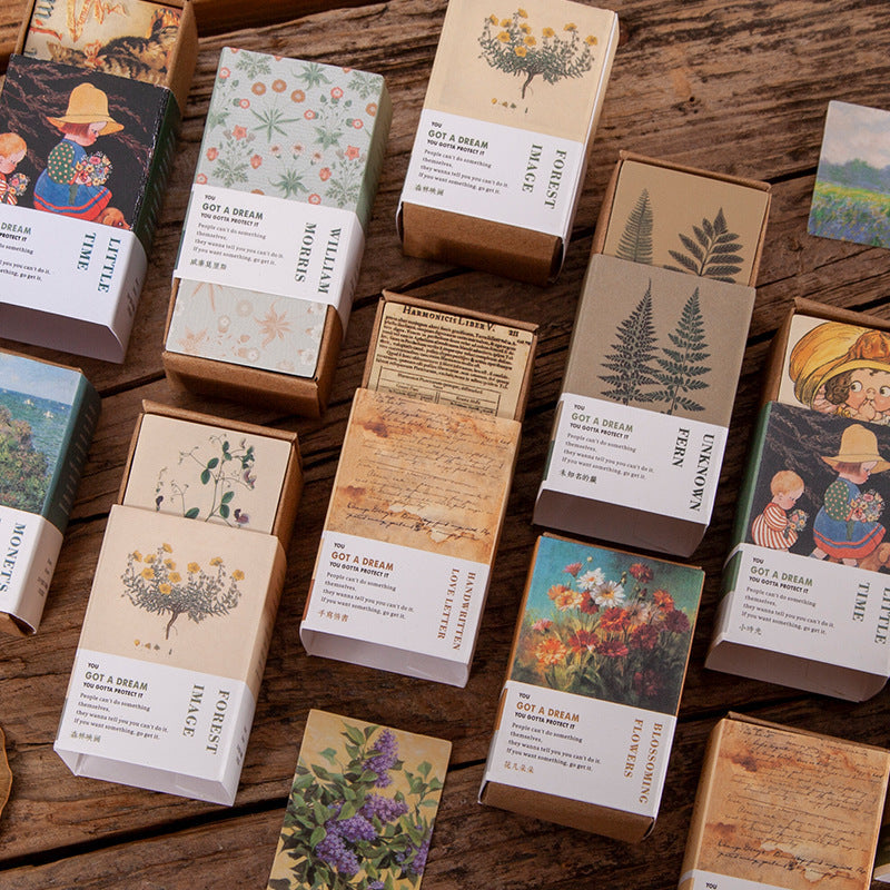 100 Pieces Of Retro Small Book Double-sided Notes Mini Card Account