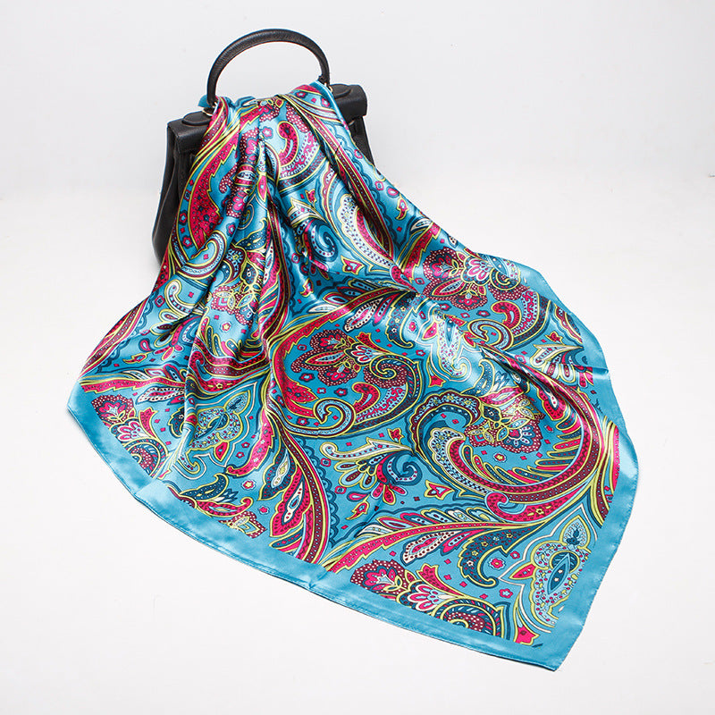 Silk-like Square Scarf Cashew Fern