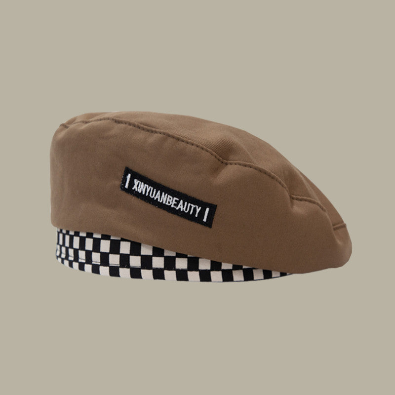 Women's Fashion Net Celebrity Checkerboard Beret