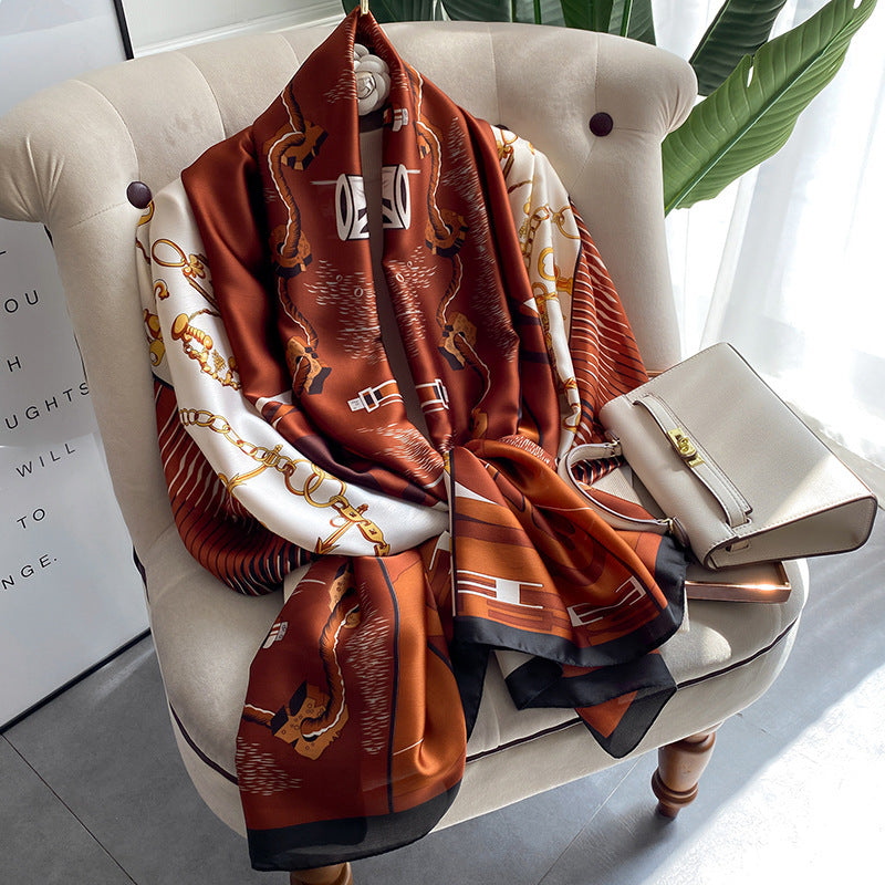 Women's Retro Fashion Decorative Scarf New Silk Satin