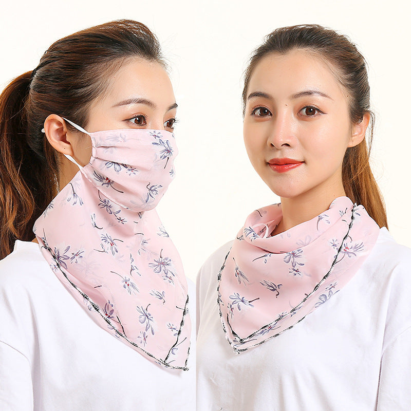 Bib Silk Scarf Women Summer Sunscreen Mask Neck Guard Face Mask
