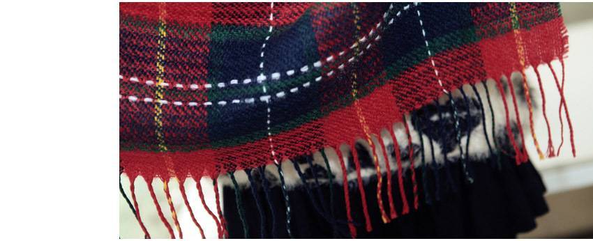 Autumn And Winter Warm British Plaid Tassel Air Conditioning Large Shawl