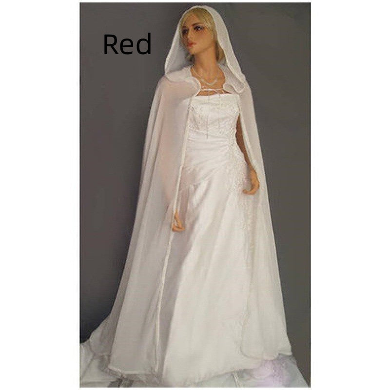 Chiffon Translucent Cape Hooded Shawl Girl