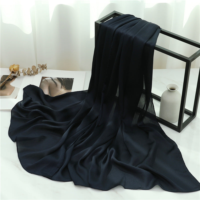 Solid Color Silk Scarf Basic All-matching