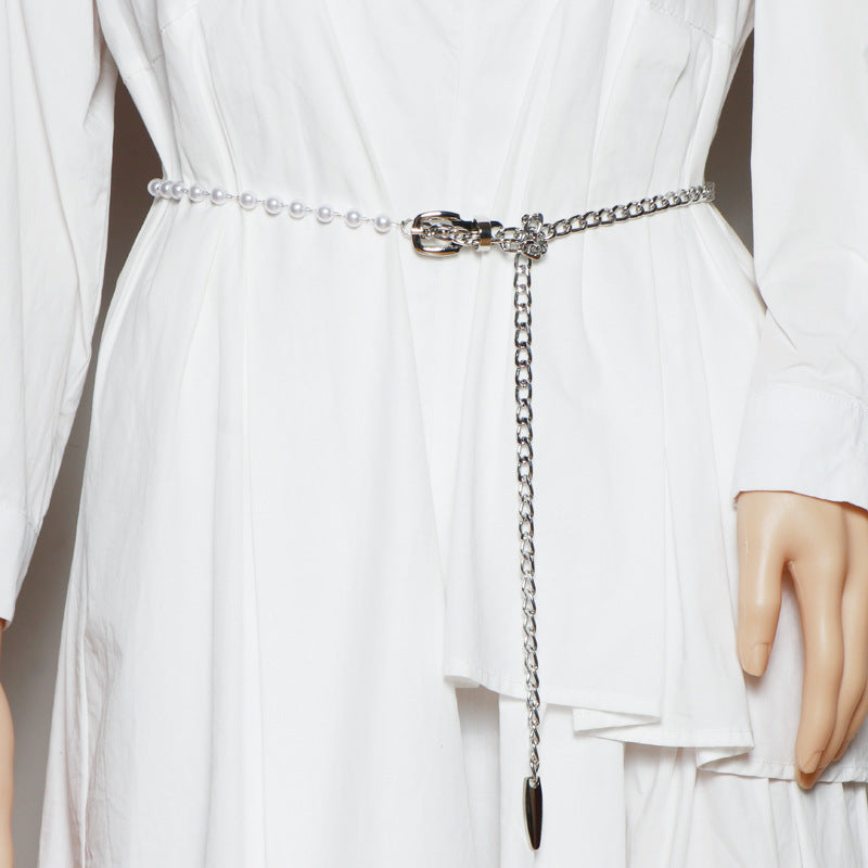 Summer Decoration Dress Waist Pin Buckle Chain Thin Belt
