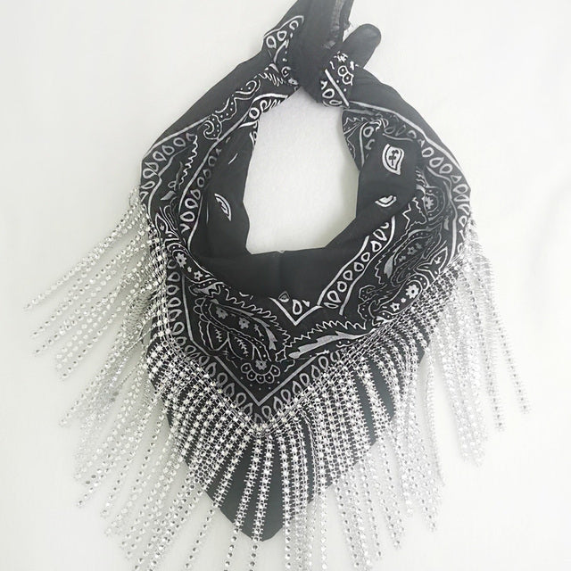 Strass Franja Bandana Feminino Bacharette Bach Festa Embelez