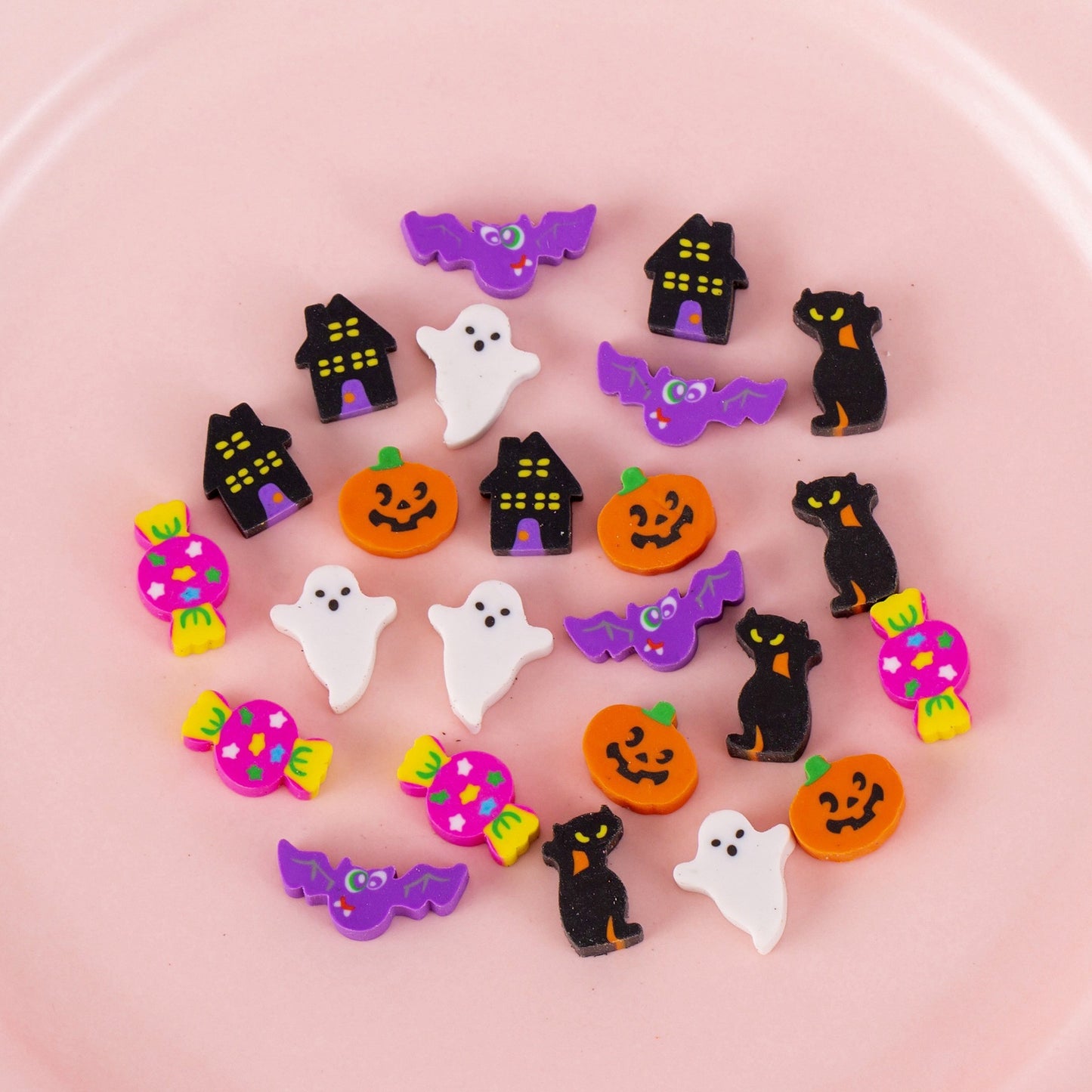 50 PCs Pearlescent Film Bags Cartoon Fruit Mini Eraser