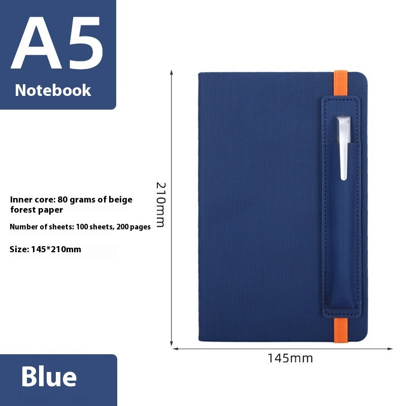 A5 Strap Notebook Pen Insert Leather Surface