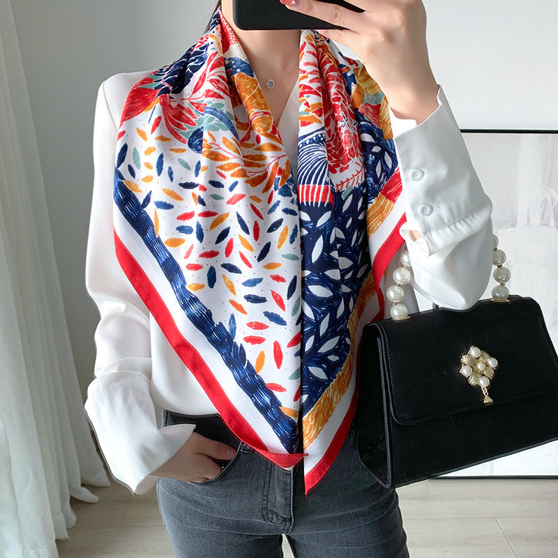 New 90cm Twill Silk Large Square Women's Shawl
