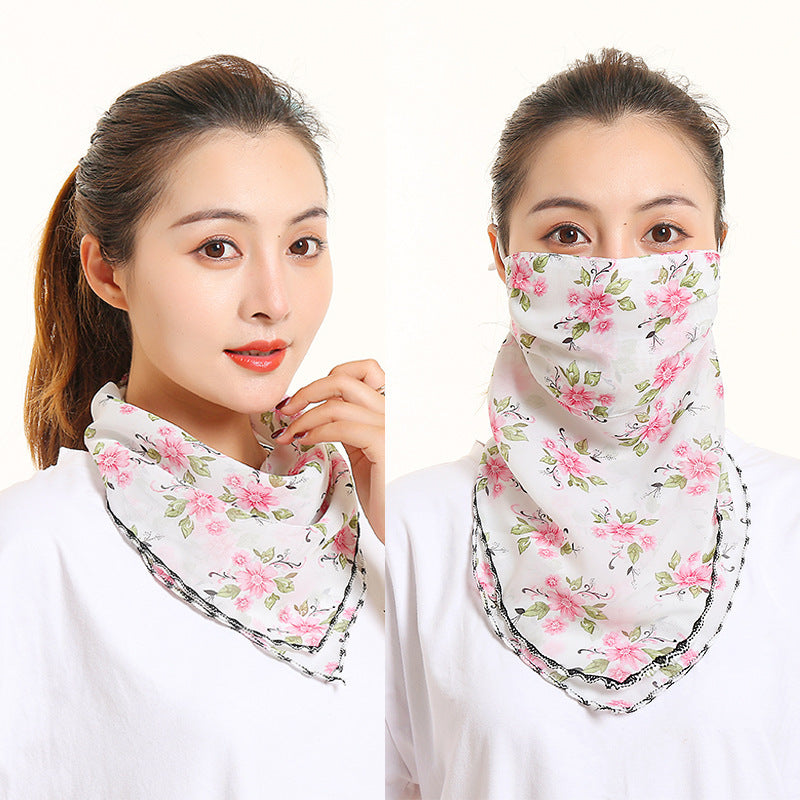Bib Silk Scarf Women Summer Sunscreen Mask Neck Guard Face Mask