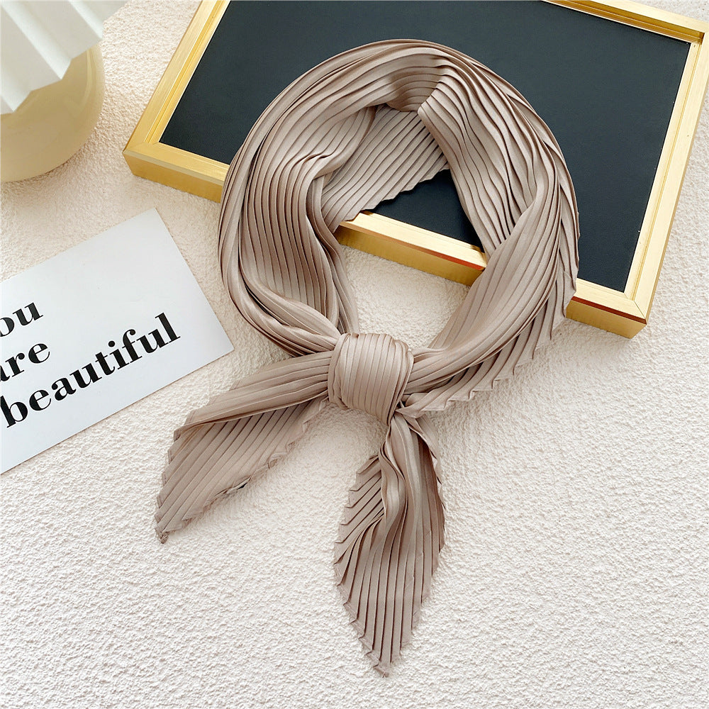 Women's Fashion Solid Color Pleated Scarf