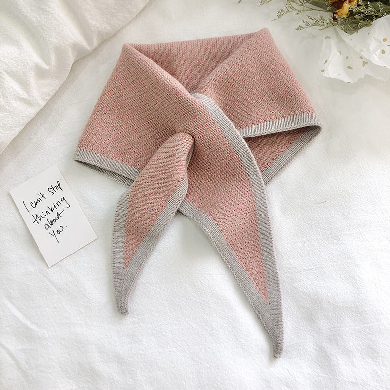 Autumn And Winter Triangle Knitted Shawl Style Women's Outer Scarf