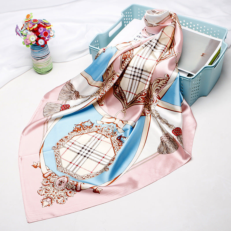 Women's Vintage Printed Silk Scarf