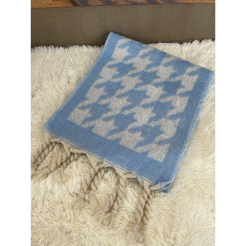 Women's Thick Fringed Houndstooth All-match Shawl Scarf