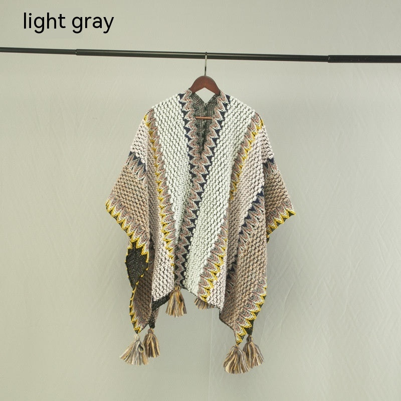 Ethnic Style Travel Cloak Scarf Dual-use