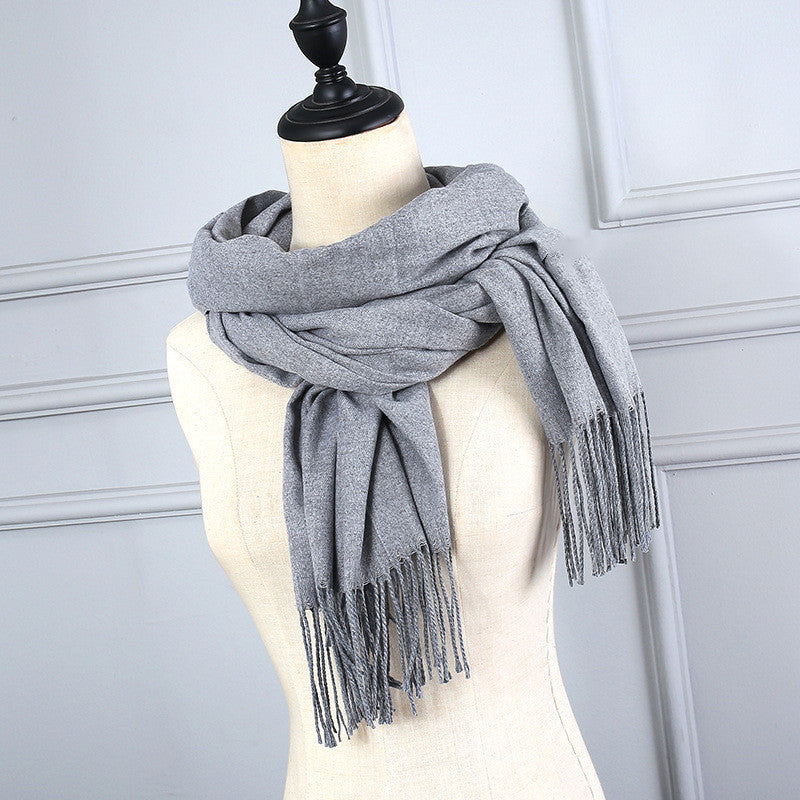 Korean Version Of Cashmere Solid Color Scarf Annual Meeting
