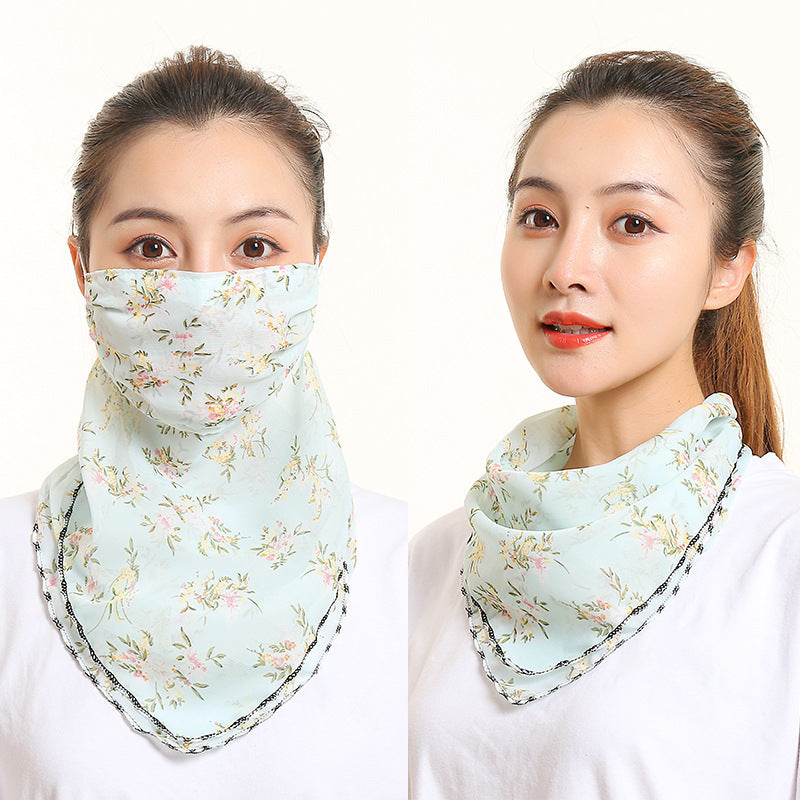 Bib Silk Scarf Women Summer Sunscreen Mask Neck Guard Face Mask