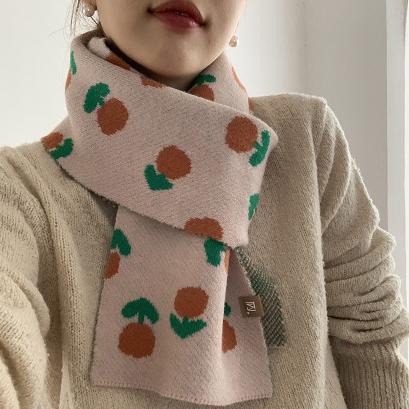 New Jacquard Tulip Wool Scarf Female