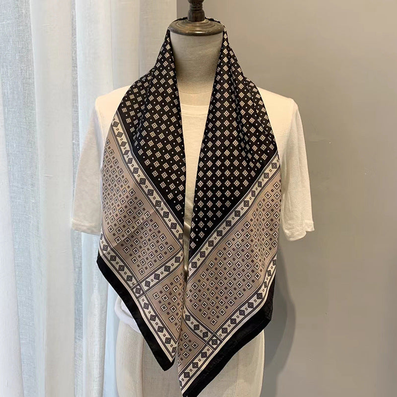New 90cm Twill Silk Large Square Women's Shawl