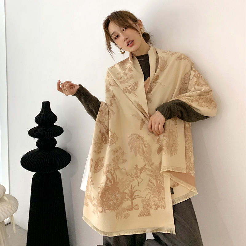 Scarf Women's Warm Shawl Middle-aged Elders