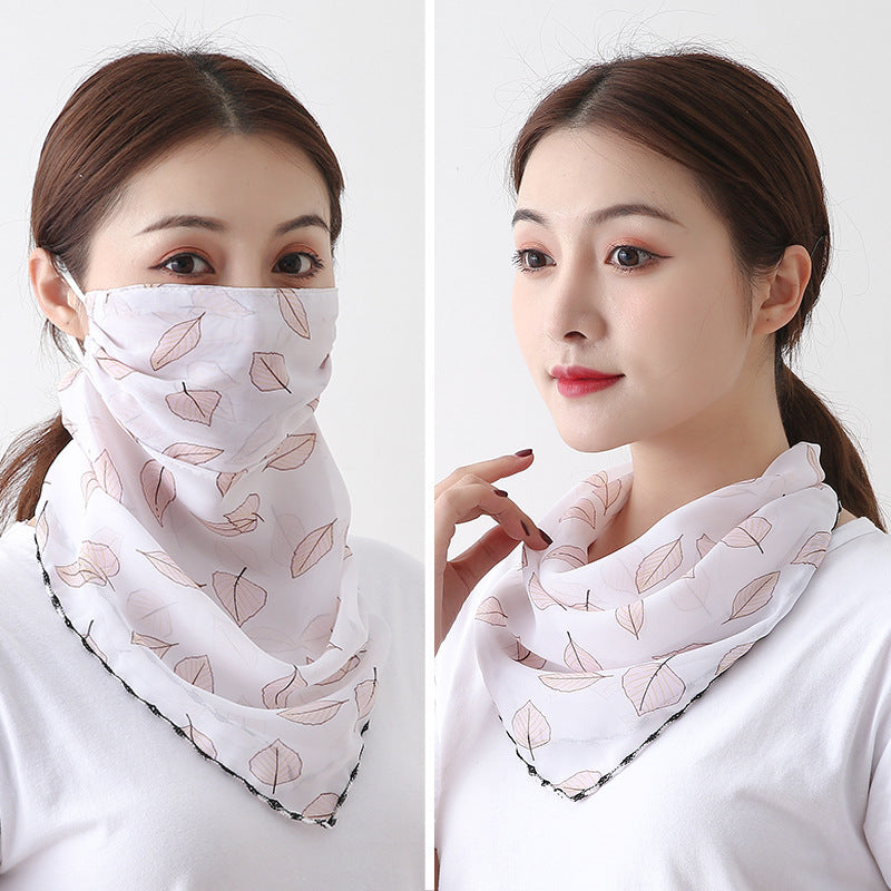 Bib Silk Scarf Women Summer Sunscreen Mask Neck Guard Face Mask