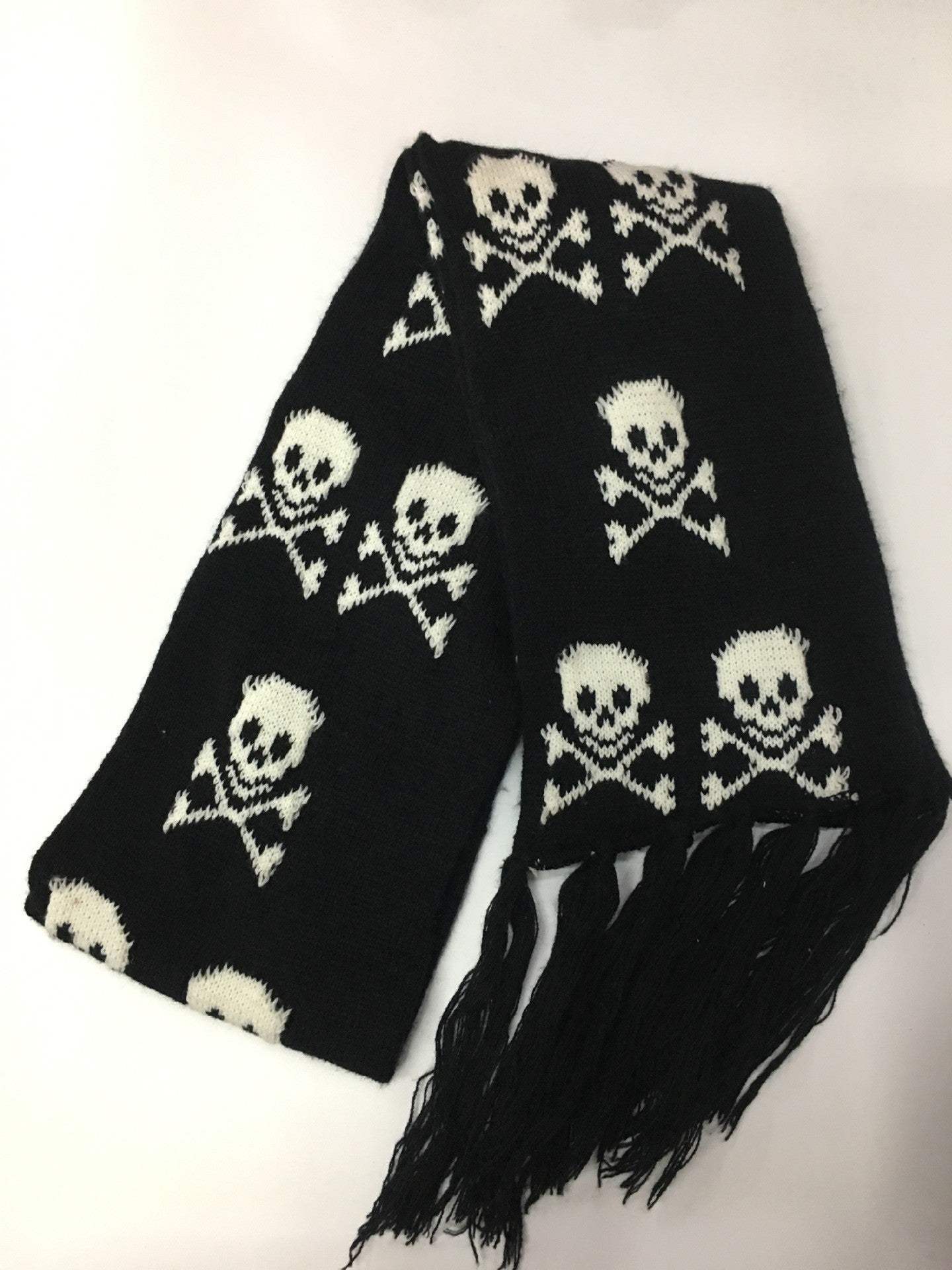Knitted Jacquard Thickened Warm Casual Skull Scarf