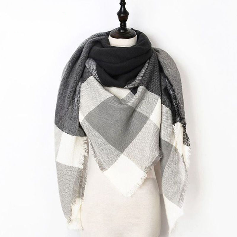Autumn And Winter Imitation Cashmere Plus Double-sided Colorful Plaid
