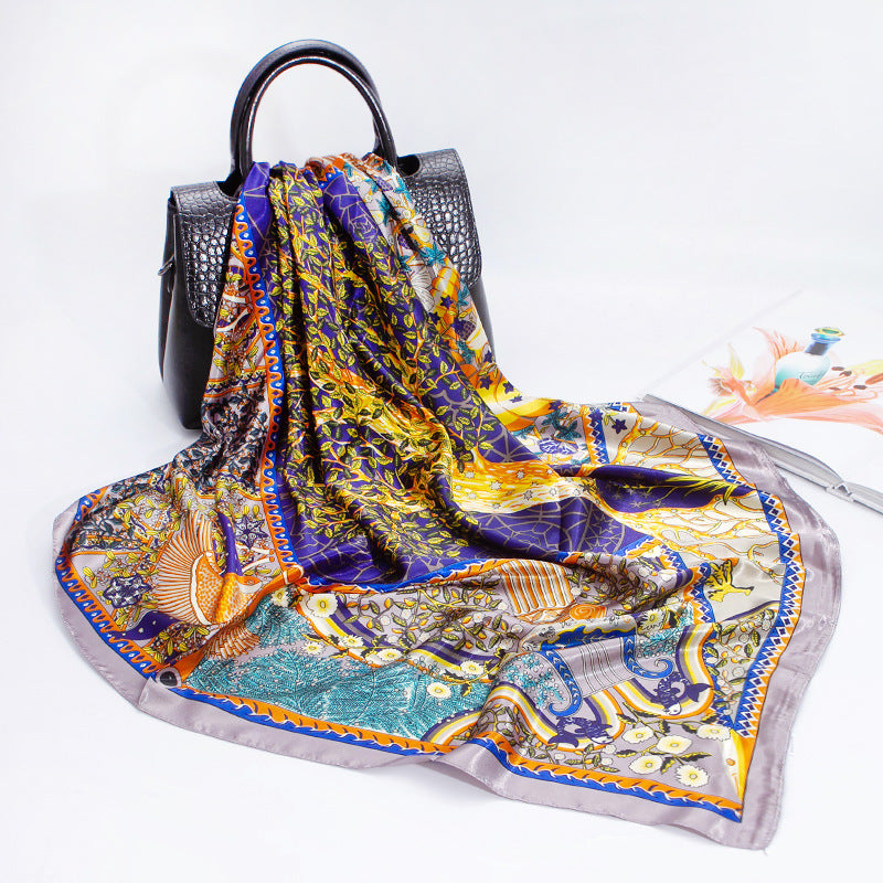 Silk Printed Scarf In Europe And America