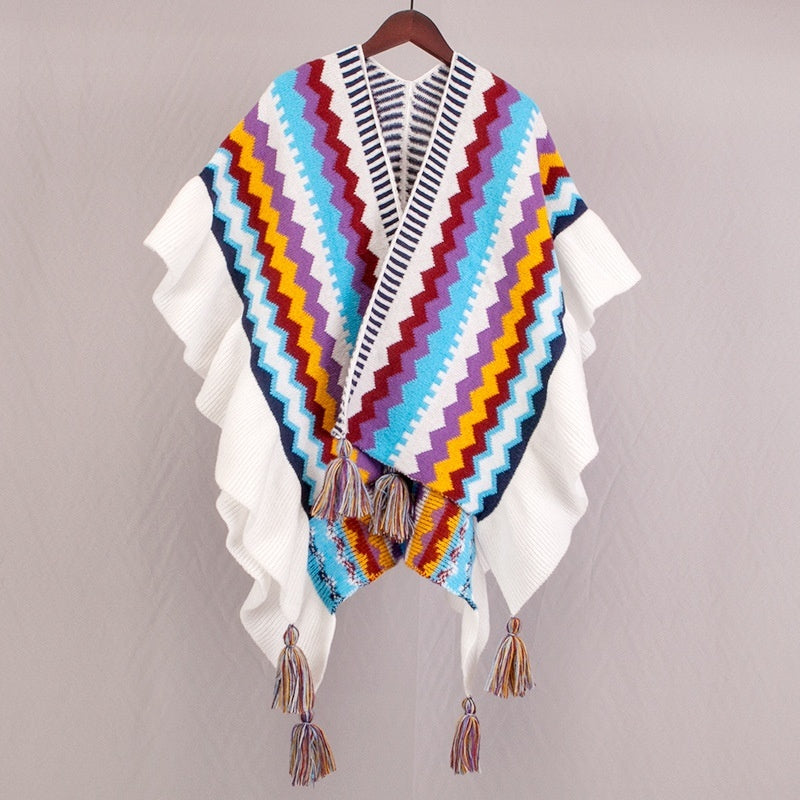 Ethnic Style Travel Cloak Scarf Dual-use