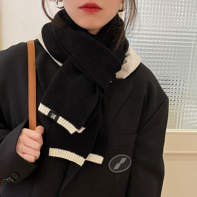 Simple And Versatile Everyday Solid Color Scarf Stitching