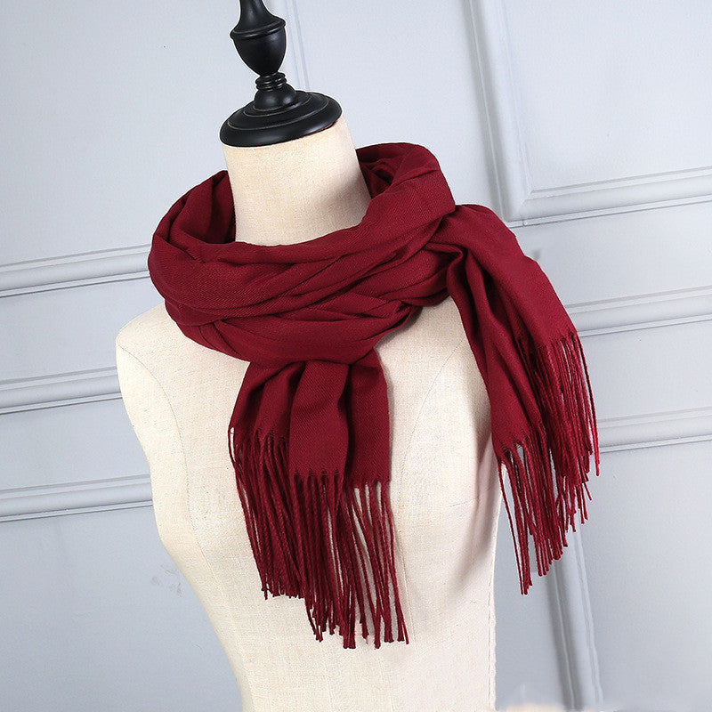 Korean Version Of Cashmere Solid Color Scarf Annual Meeting