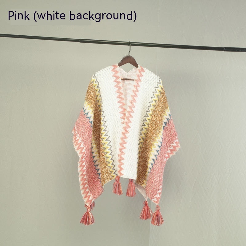 Ethnic Style Travel Cloak Scarf Dual-use