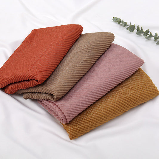 Pure Color Crumpled Polyester Soft Women's Casual Scarf