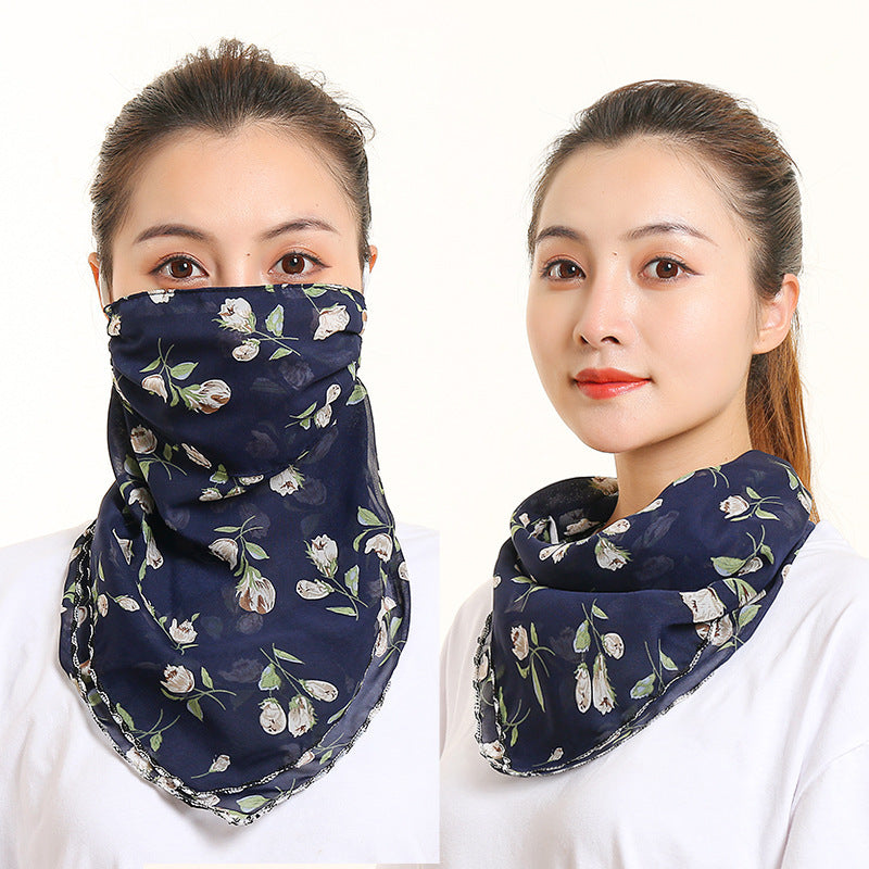 Bib Silk Scarf Women Summer Sunscreen Mask Neck Guard Face Mask