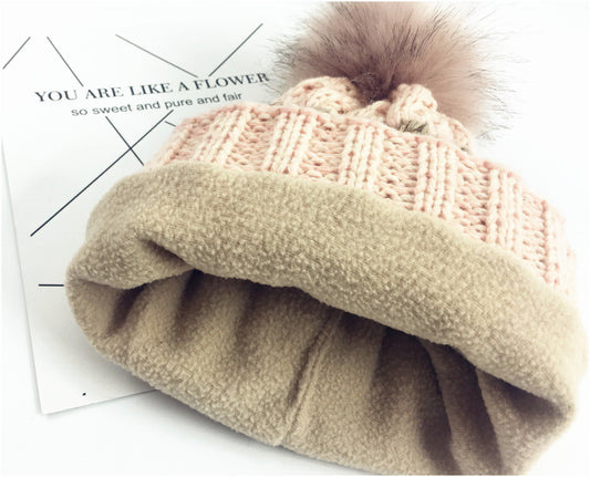 Color-mixing Warm Knitted Scarf Hat Glove Set