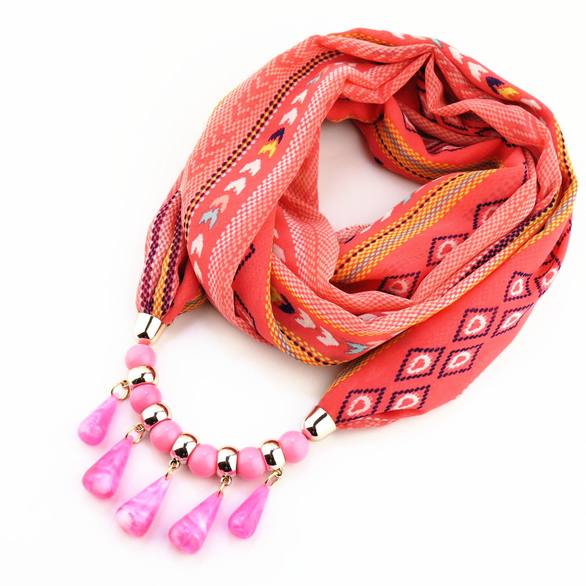 Acrylic Water Drop Beads Necklace Pendant Women's Jewelry Scarf