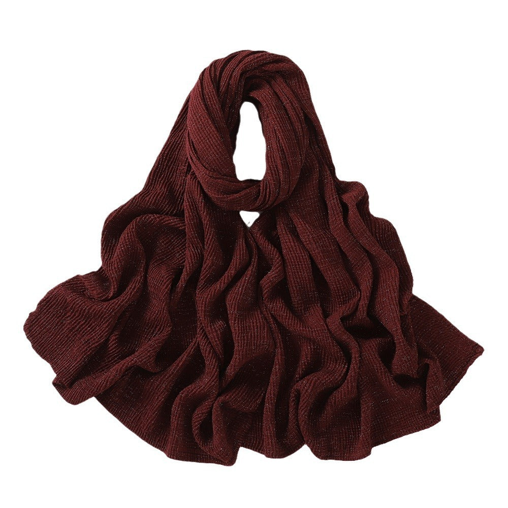 Silver Silk Crumpled Toe Scarf