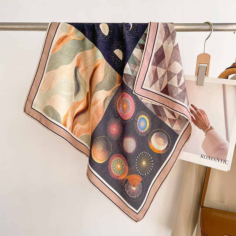 Tropical Jungle Double-color Silk Wool Square Scarf