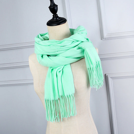 Korean Version Of Cashmere Solid Color Scarf Annual Meeting