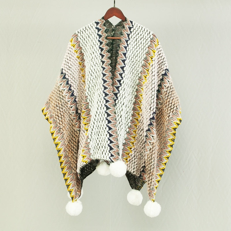 Ethnic Style Travel Cloak Scarf Dual-use