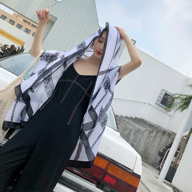 Women's Thick Fashion Lace Scarf Sunscreen Silk