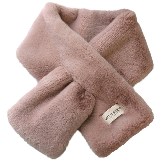 Cute Student Crossed Female Solid Versatile Thickened Warm Neckband