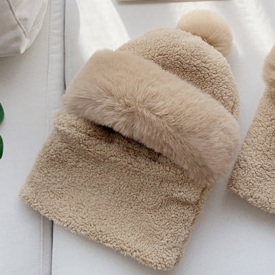 One-piece Baby Cold And Warm Thick Plush Hat